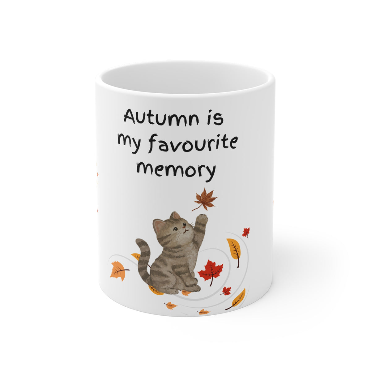 Autumn is My Favourite Memory Cat Mug | Fall Leaves Coffee Cup