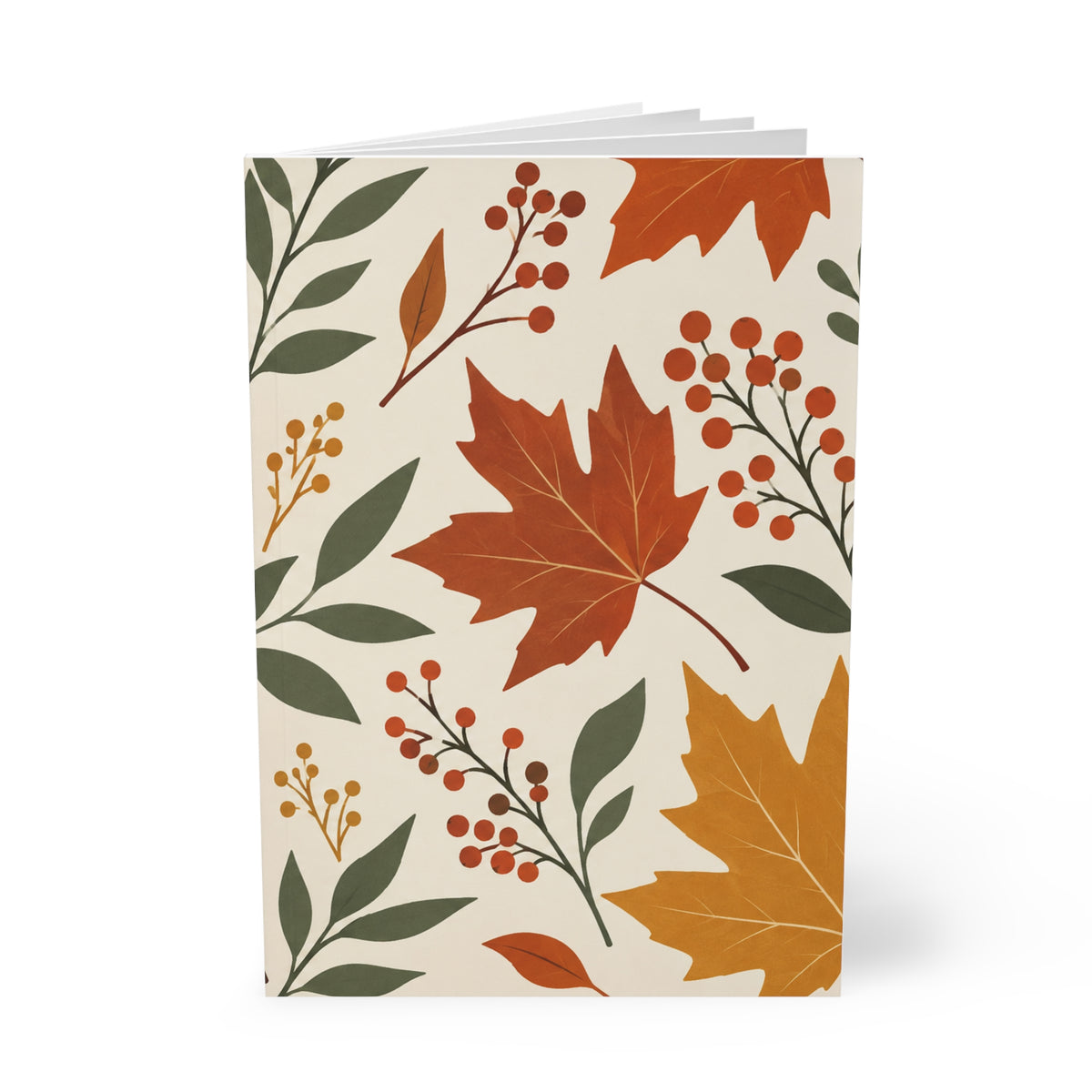 Autumn Leaves A5 Notebook — Fall Floral Journal