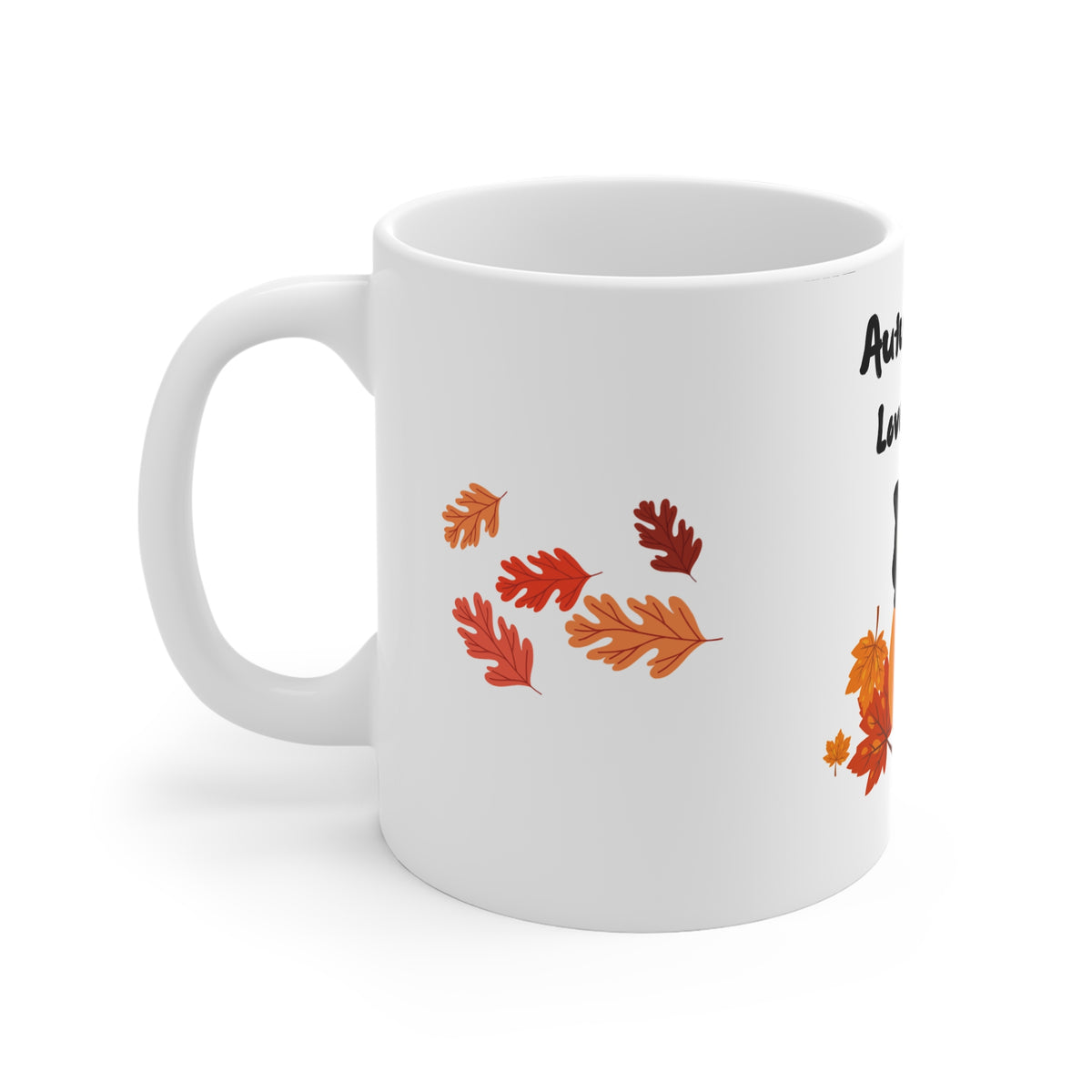 Autumn Is My Love Language Mug | Cat on Jack-O'-Lantern, Falling Leaves