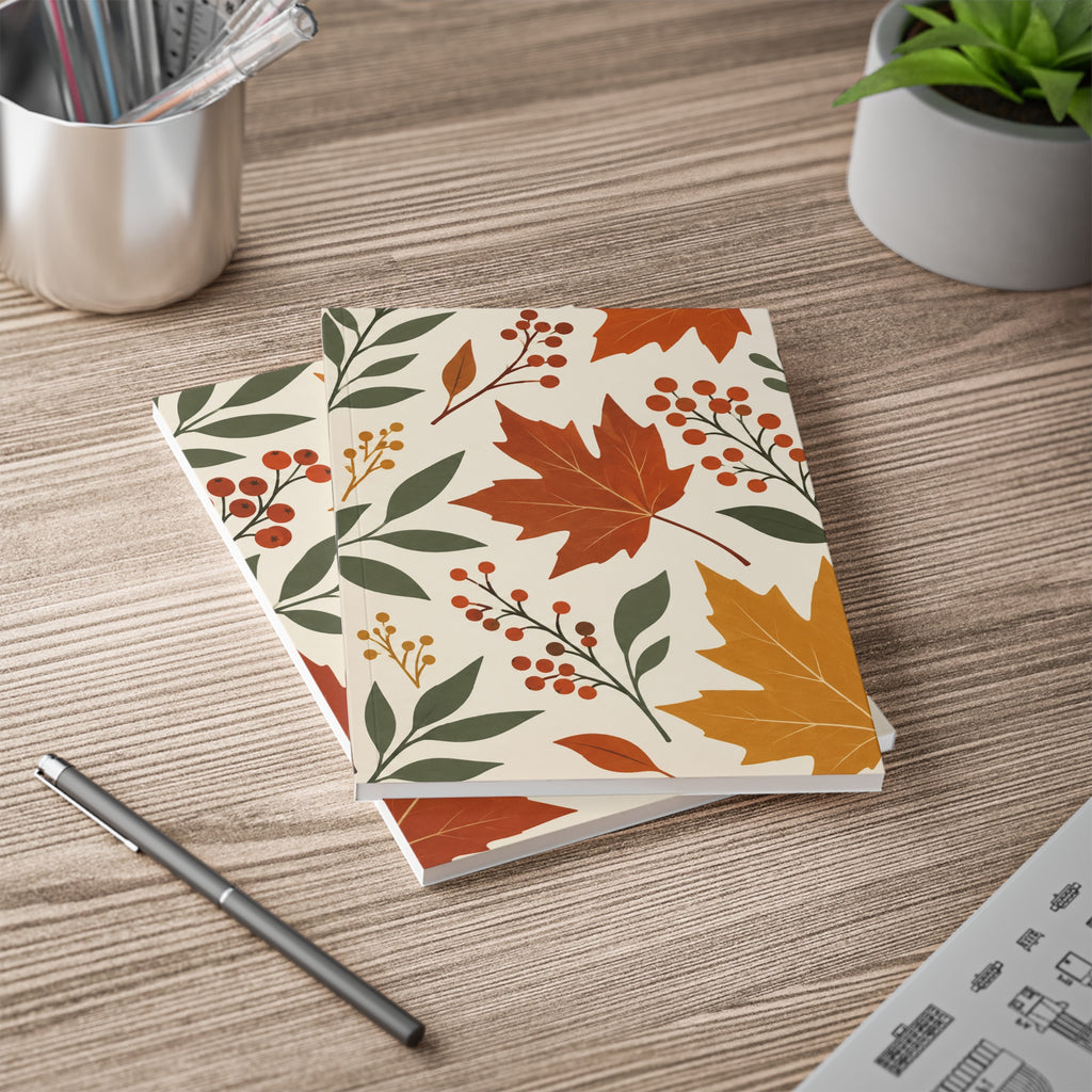 Autumn Leaves A5 Notebook — Fall Floral Journal