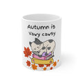 Autumn Is Vawy Cawsy cat mug | Fall leaves ceramic mug