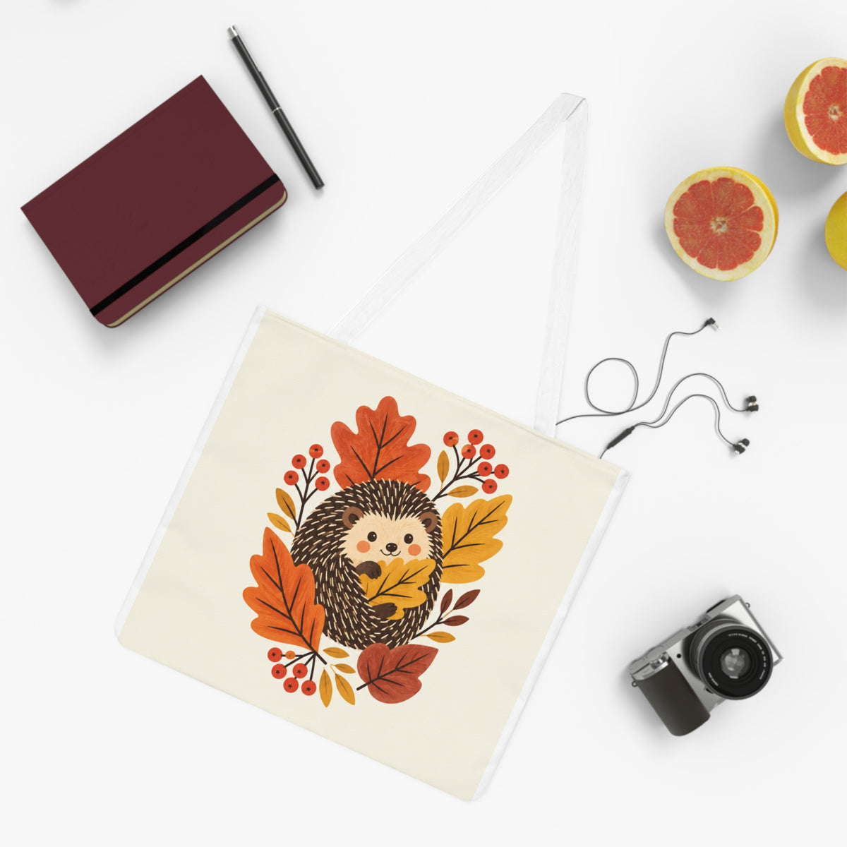 Autumn Hedgehog Shoulder Tote