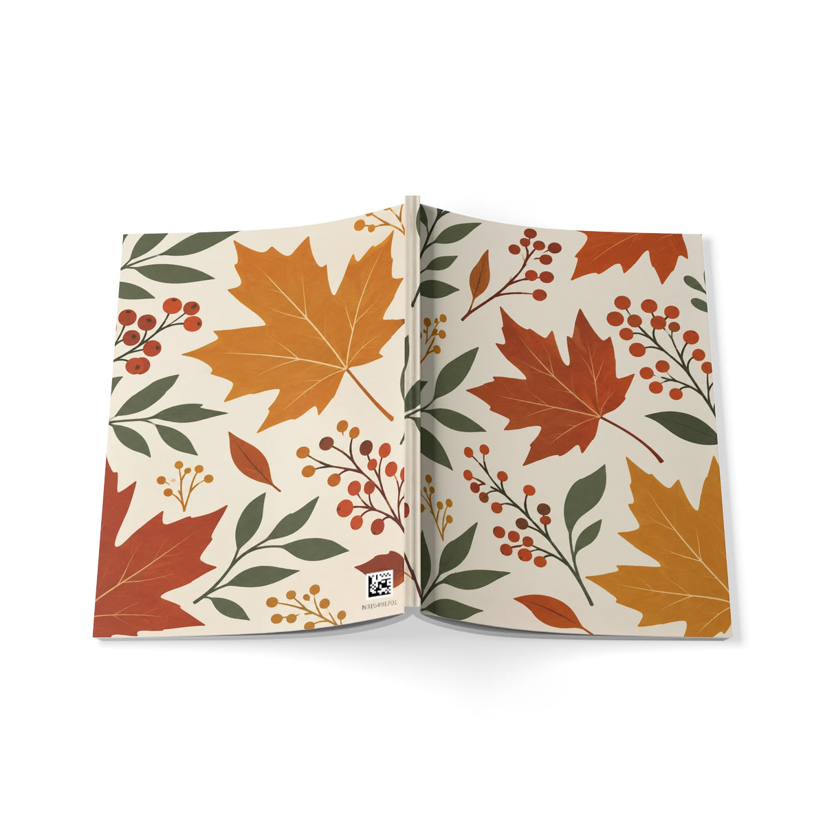 Autumn Leaves A5 Notebook — Fall Floral Journal