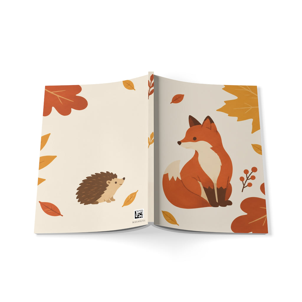 Autumn Fox & Hedgehog A5 Notebook