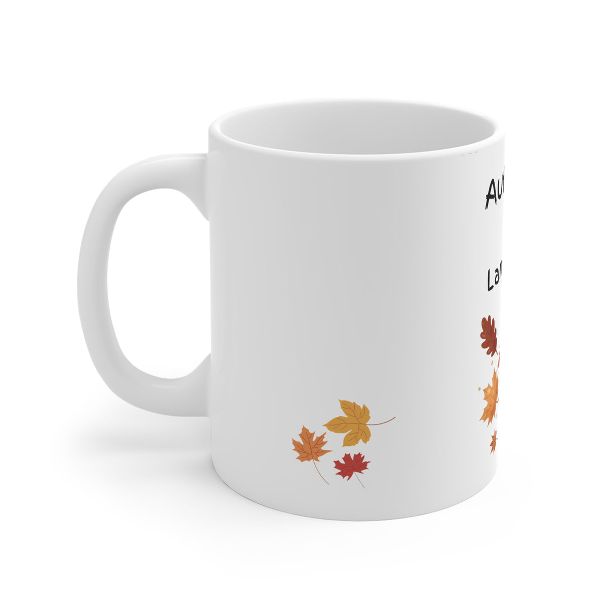 Autumn Is My Language kitten mug | fall leaves, cozy seasonal coffee cup
