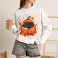 Pumpkin Nap Cat Sweatshirt — Cozy Autumn Halloween Crewneck