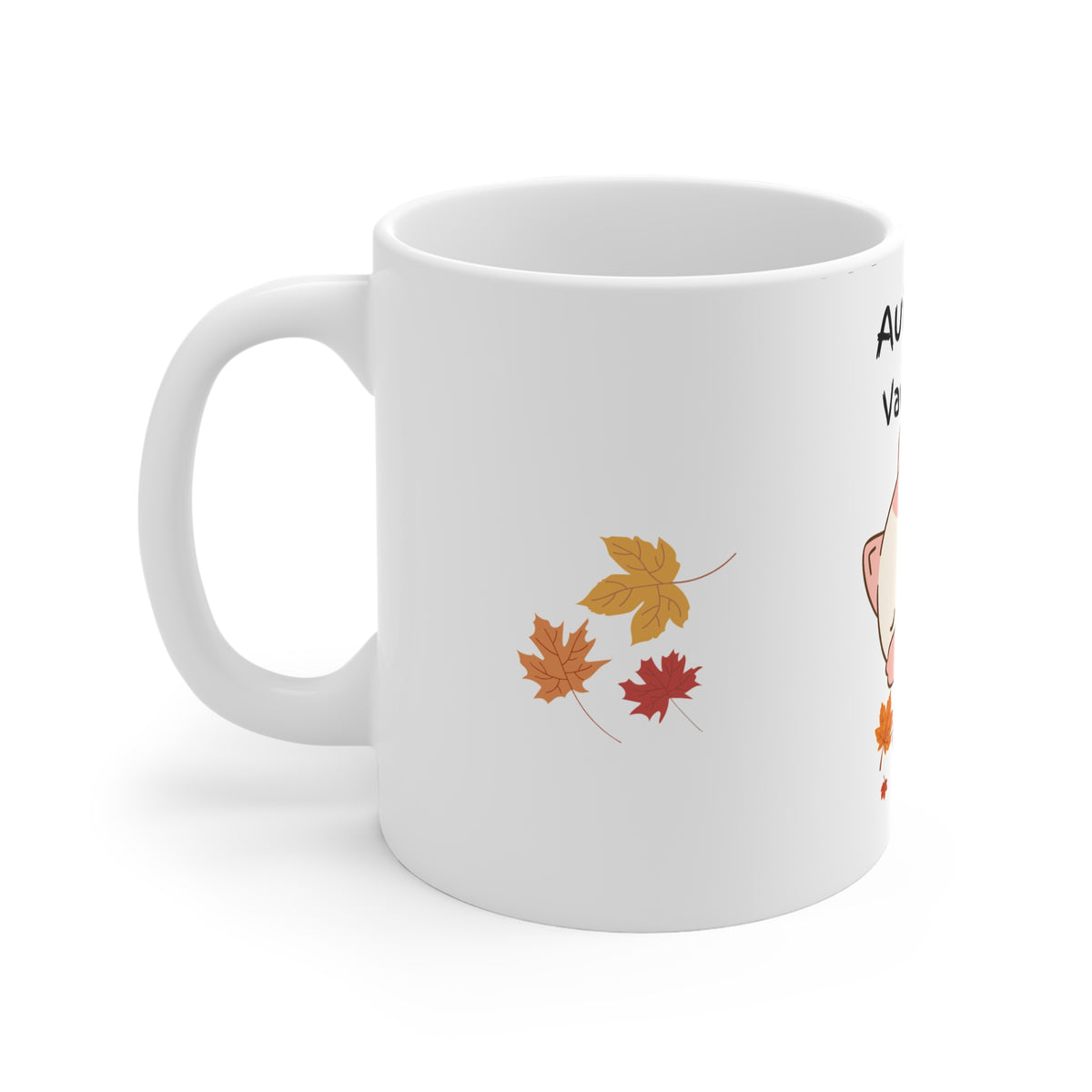 Autumn is Vawy Cawsy Cat Mug | Cute Sleeping Cat with Fall Leaves